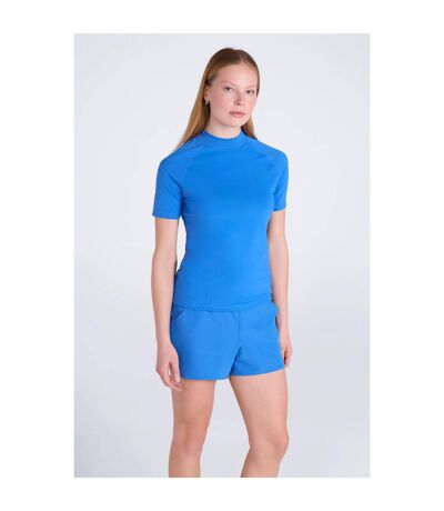 Womens/ladies Uv Protection Rash Guard Bright Blue Mountain Warehouse