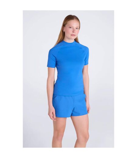 Womens/ladies Uv Protection Rash Guard Bright Blue Mountain Warehouse