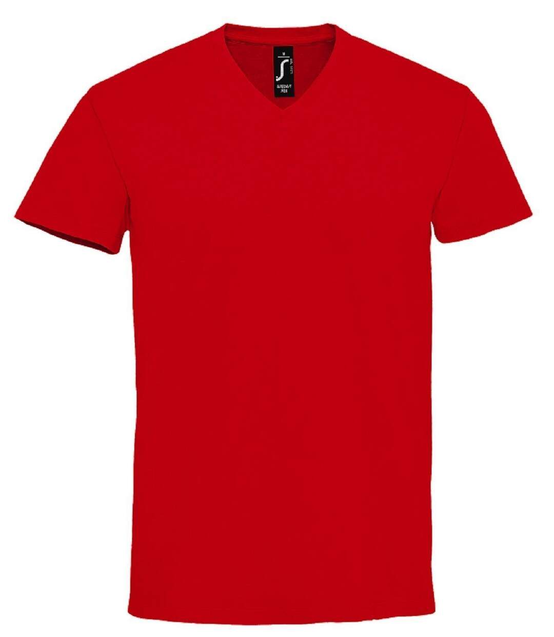 T-shirts col V manches courtes - Homme - 02940 - rouge