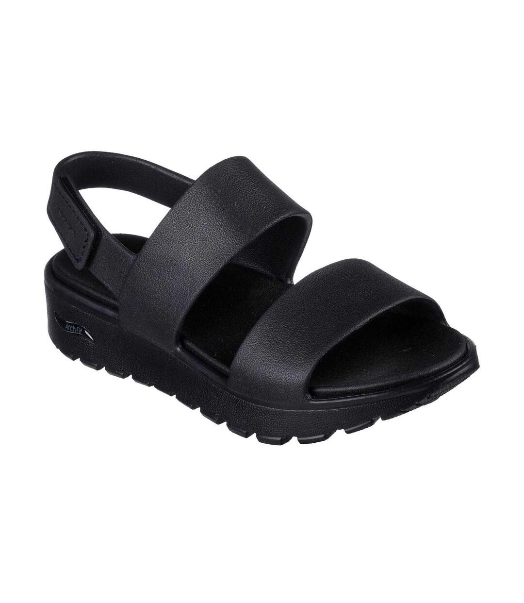 Womens/ladies Arch Fit Flat Sandals Black Skechers-1