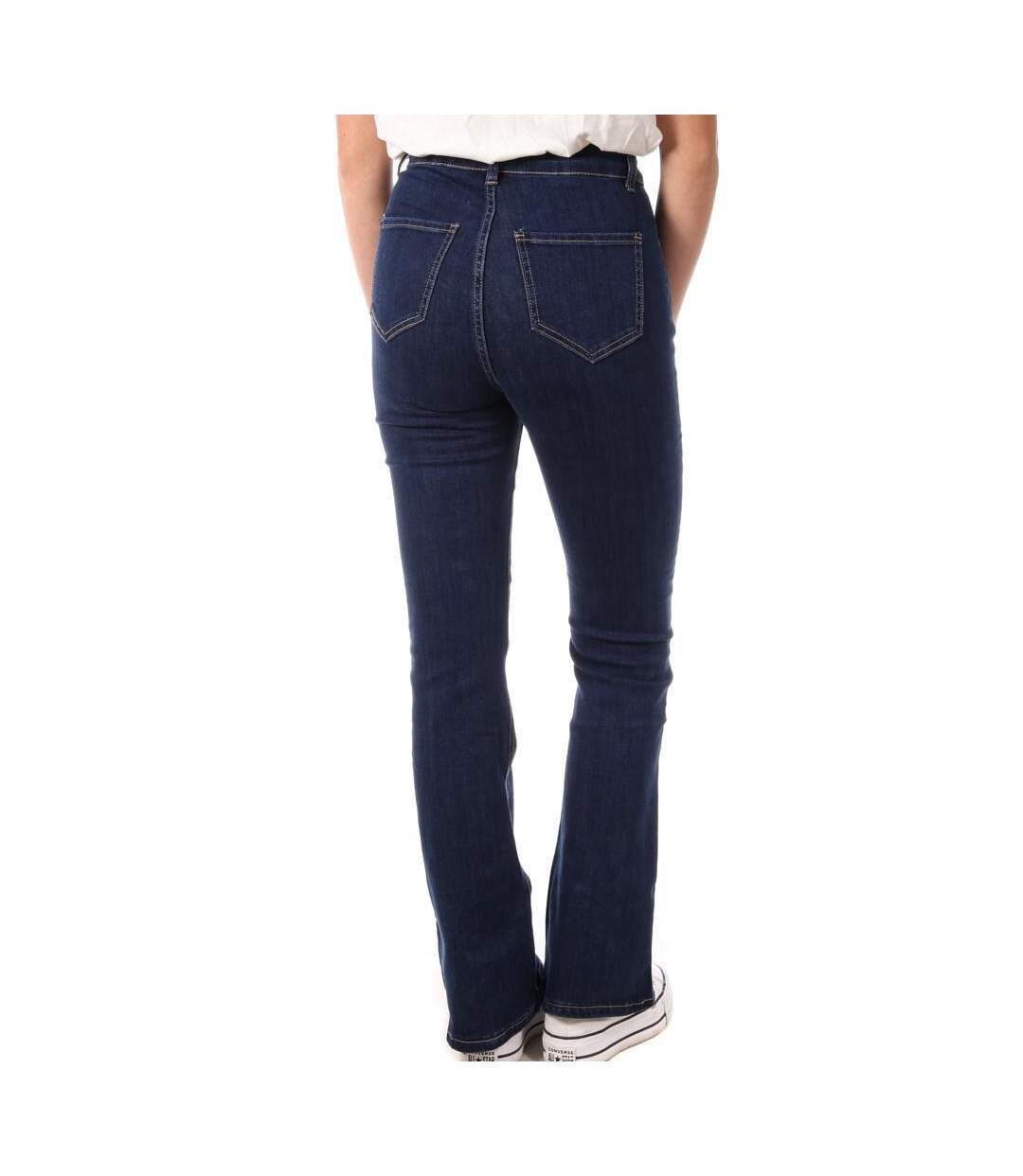 Jean bleu femme monday premium jean bouton-2