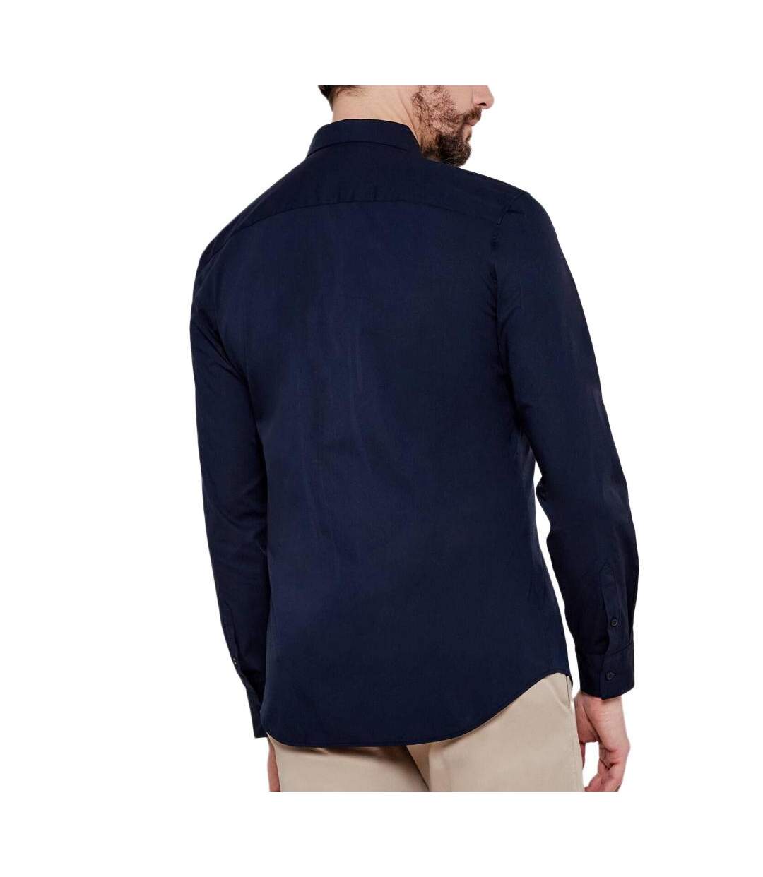 Chemise marine homme calvin klein jeans solid stretch-2