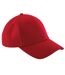 Beechfield® Unisex Authentic 6 Panel Baseball Cap (Pack of 2) (Classic Red)