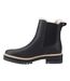 Womens/ladies Bennet Contrast Leather Ankle Boots Black Toms-3