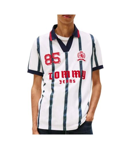Polo blanc/noir/rouge homme tommy hilfiger dm0dm22073