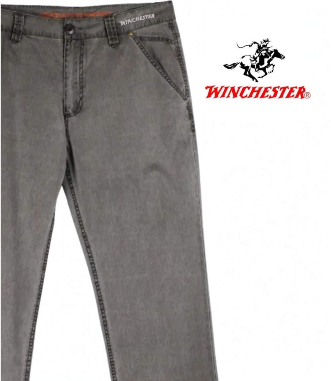 WINCHESTER WE1297T — Pantalon confort gris taupe : aisance naturelle et coton délavé-4