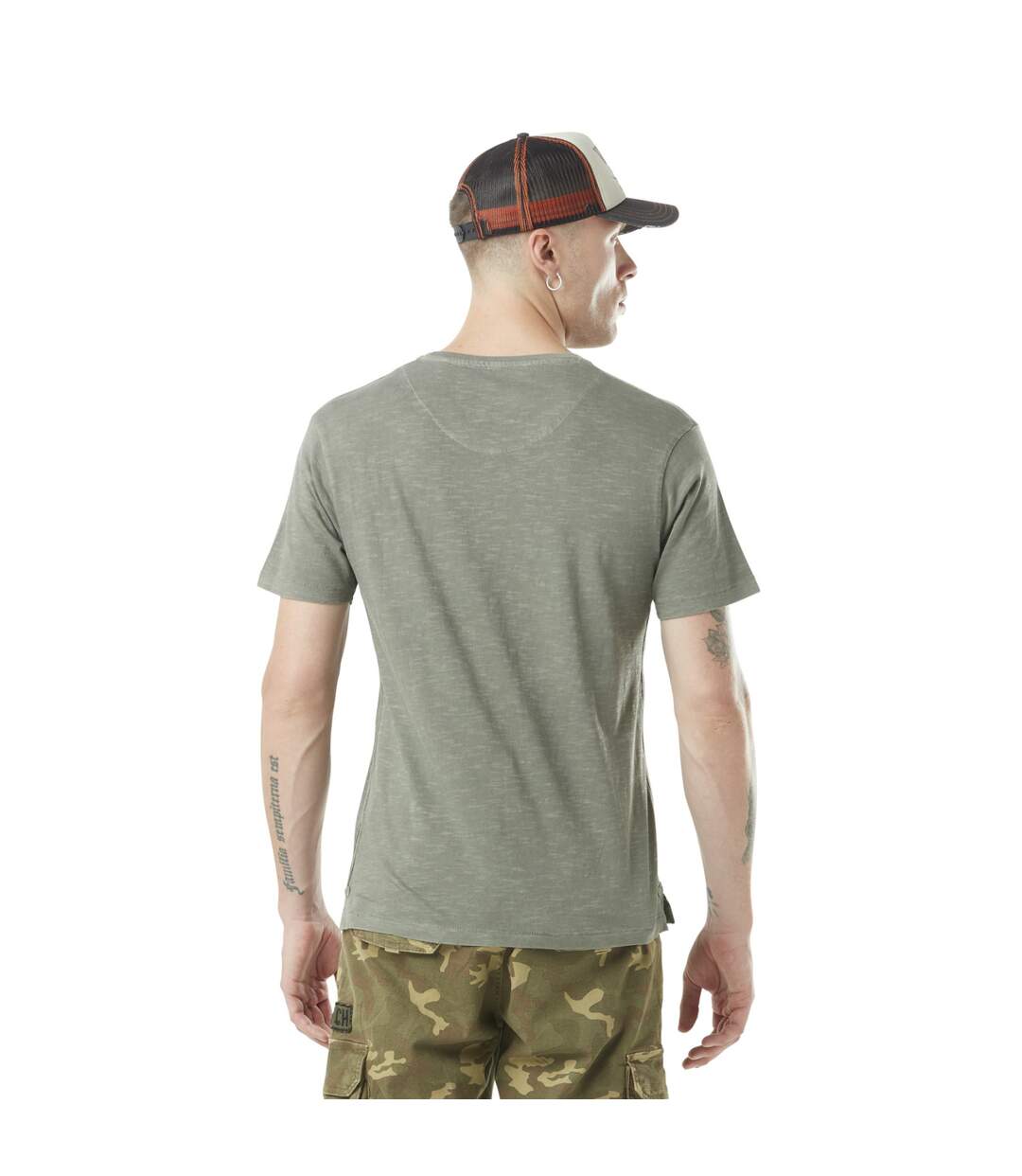 T-shirt homme col v avec logo en coton Tyron Vondutch-4