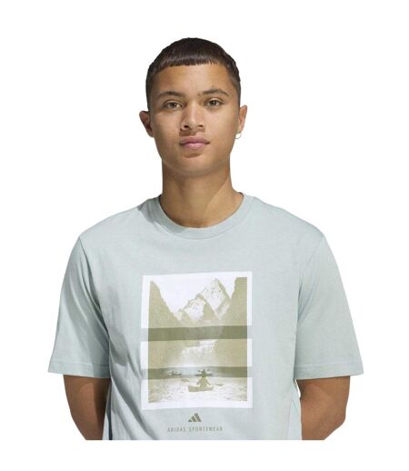 Mens Graphic Logo T-shirt Green Adidas