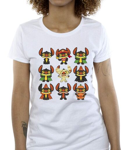 Disney T-shirt en coton Femmes/Ladies Lilo & Stitch Halloween Costumes (Blanc) - UTBI26030
