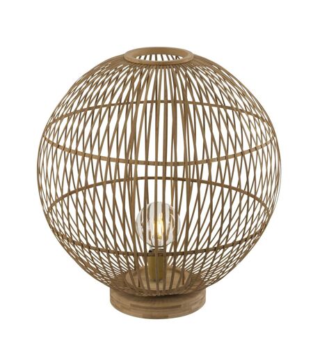 Lampe à poser design bambou Hildegard - Diam. 50 x H. 53 cm - Beige naturel