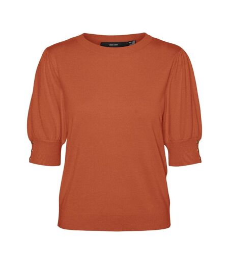 Pull orange femme vero moda holly karis 2/4