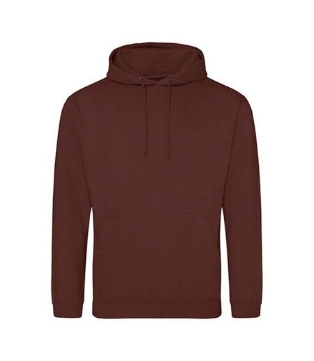 Sweat À Capuche College Adulte Marron Chocolat Awdis