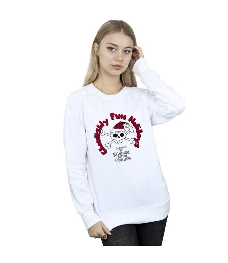Disney Sweat Womens/Ladies The Nightmare Before Christmas Ghouishly Fun Holidays Sweatshirt (Blanc) - UTBI31955