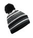 Unisex adult striped beanie black/graphite grey/white Beechfield-3