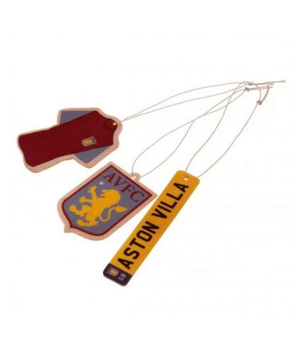 Aston Villa FC Air Freshener (Pack of 3) (Claret Red/Sky Blue/Yellow) (One Size)