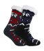 Lot de 2 chaussettes pantoufles en tricot Fairisle pour hommes avec Sherpa-4