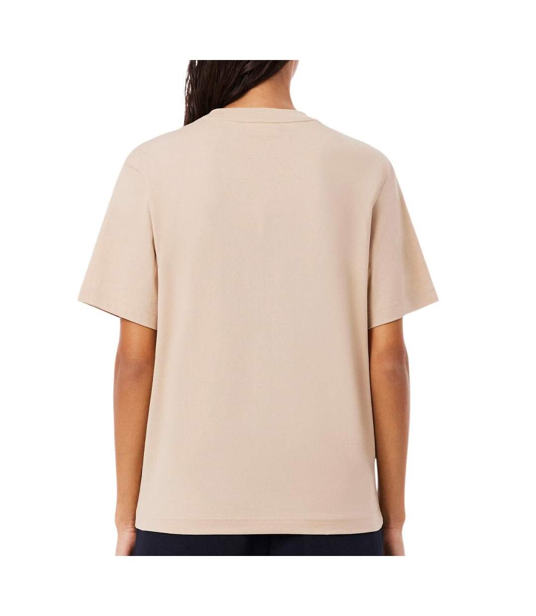 T-shirt beige femme lacoste tf7215-2
