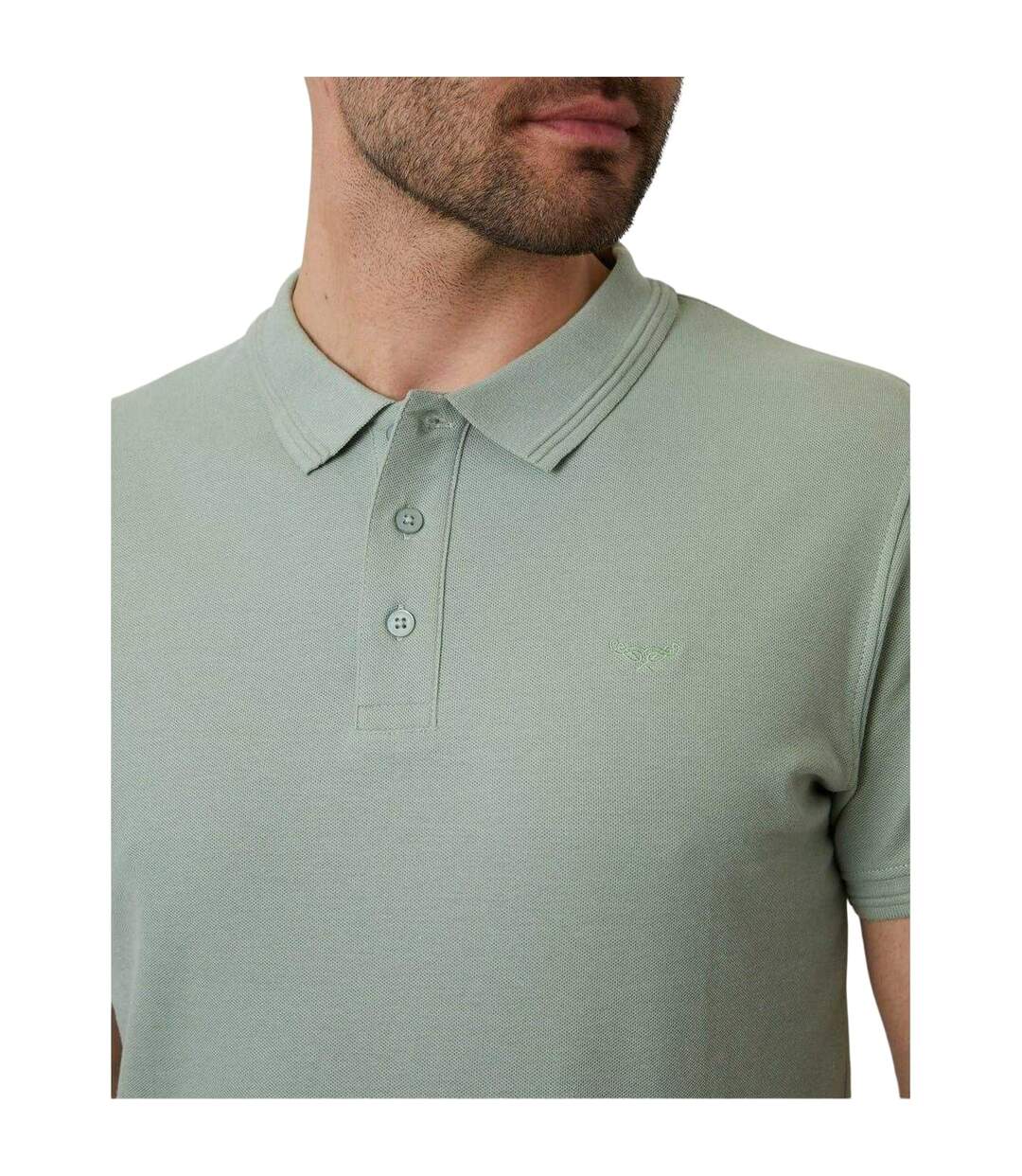 Polo Manches Courtes Malbork Homme Vert De Gris Clair Threadbare-4