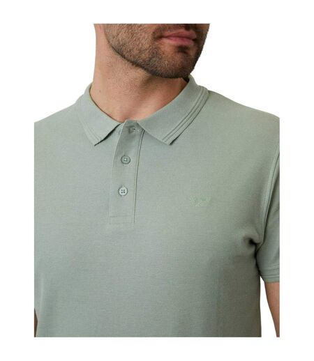 Polo Manches Courtes Malbork Homme Vert De Gris Clair Threadbare