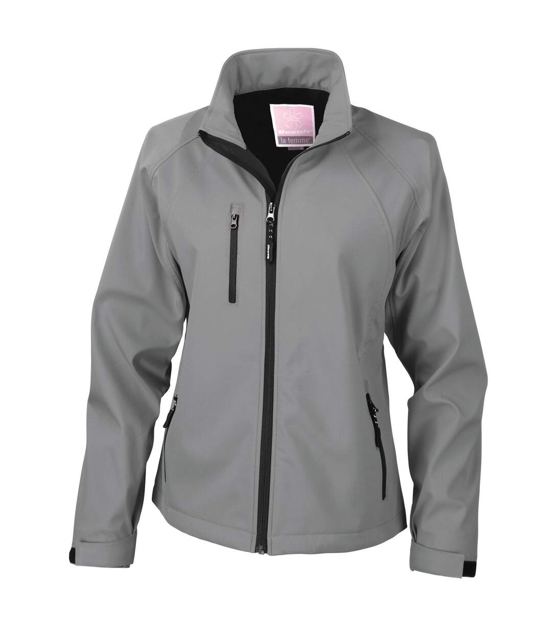 Womens/ladies soft shell jacket silver Result