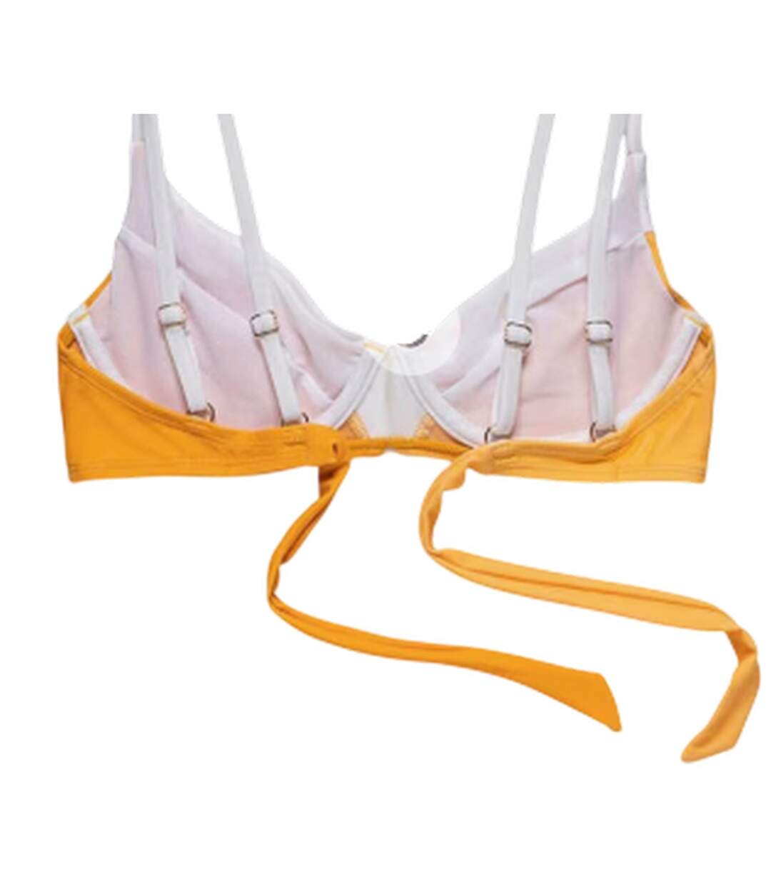 Womens/ladies Medusa Two Tone Bikini Top Yellow Panos Emporio-4