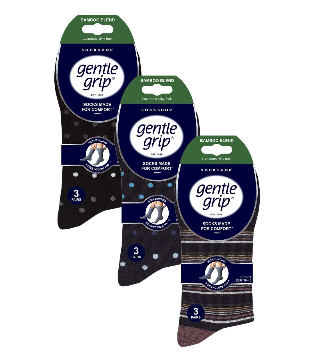 Gentle Grip - 9 Paires Homme Chaussettes Bambou Non Comprimantes-2