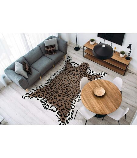 Tapis Imitation Peau de Léopard Desert 160x230cm Marron & Blanc