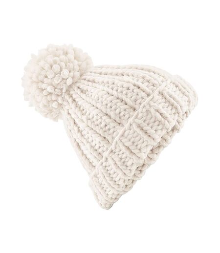 Beechfield Womens/Ladies Oversized Hand Knitted Beanie (Oatmeal) - UTRW5810