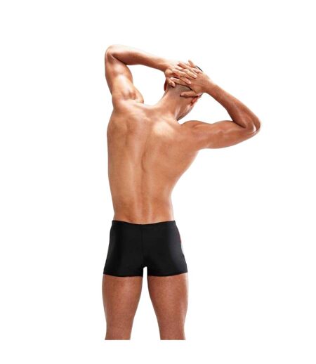 Mens Dive Split Geometric Swimming Trunks Black Red Speedo
