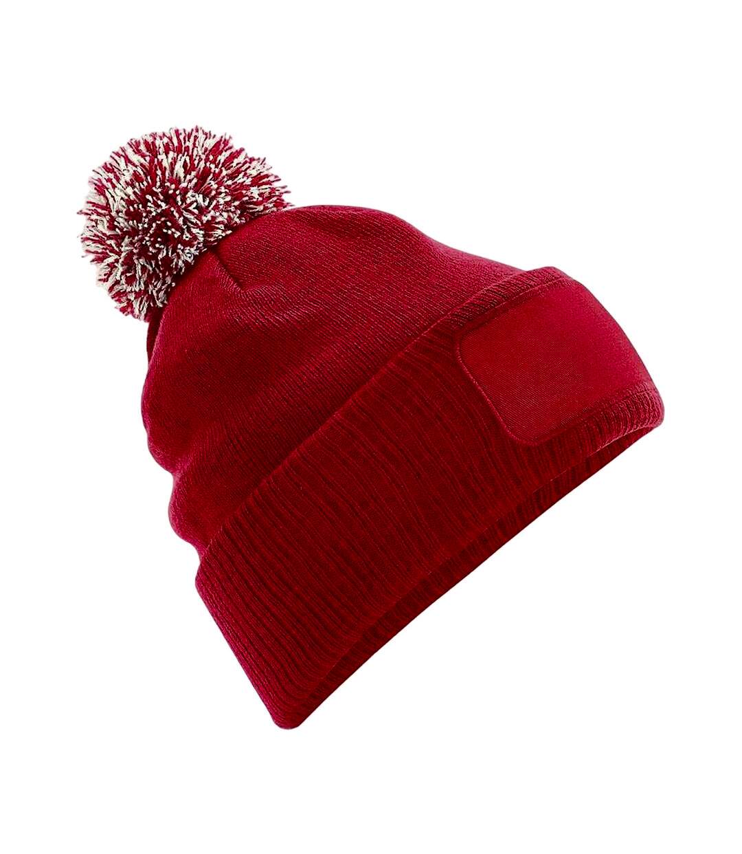 Bonnet snowstar rouge classique / blanc cassé Beechfield