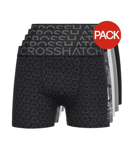 Boxers Buzzard Homme Gris Marl Noir Crosshatch