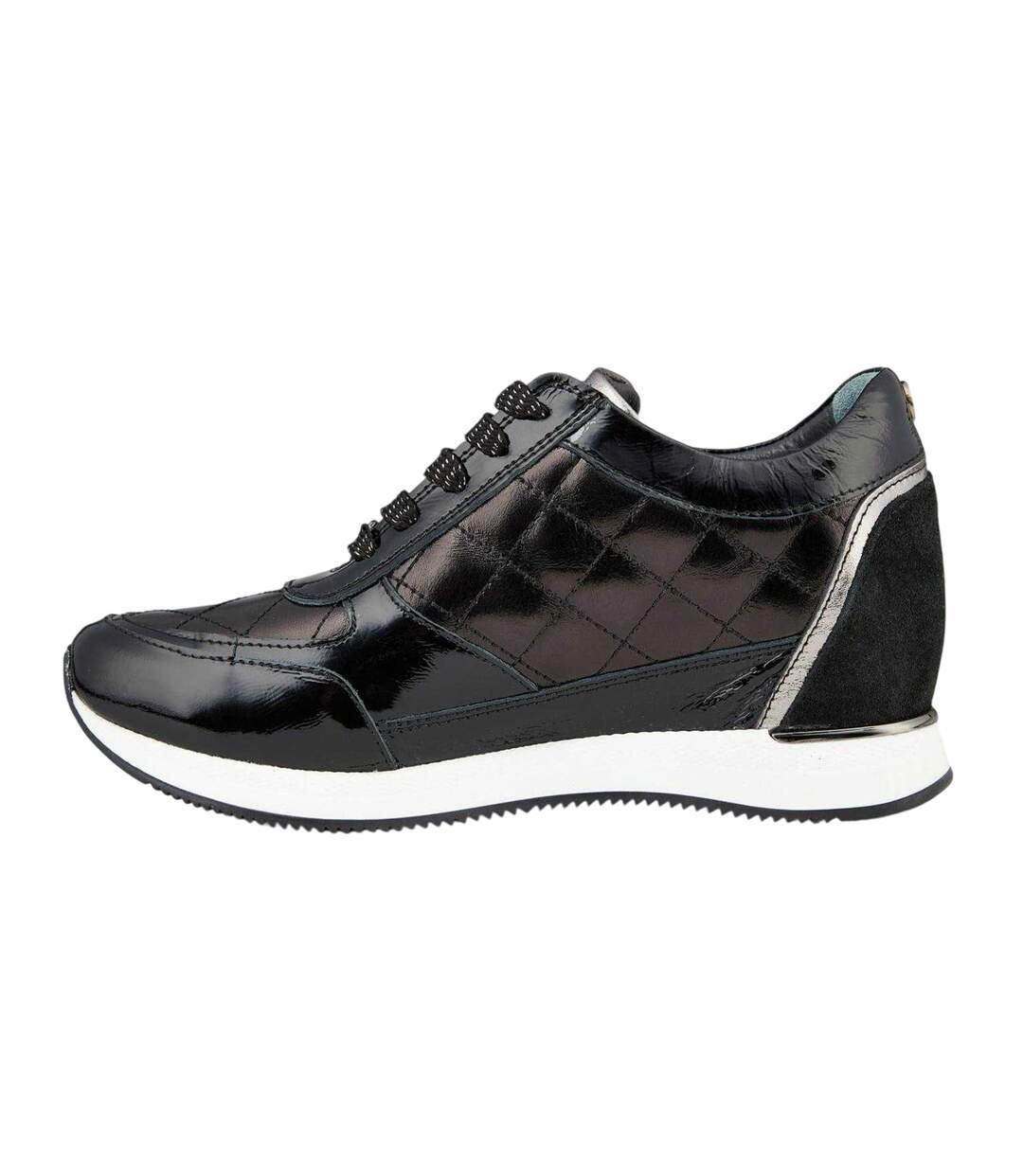 Baskets Motif/style Matelassé Femme Noir Mod-3