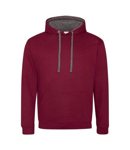 Sweat À Capuche Varsity Adulte Bordeaux Charbon Chiné Awdis