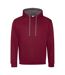 Sweat À Capuche Varsity Adulte Bordeaux Charbon Chiné Awdis-1