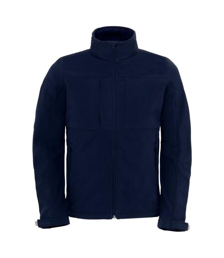 B&C Mens Hooded Softshell Breathable, Waterproof & Windproof Jacket (Fleece Lini (Navy Blue)