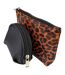 3 Piece Ladies Cosmetic Bag Set Leopard Print Makeup Toiletry Travel Bags-4