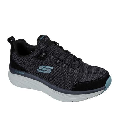 Skechers Mens D´Lux Walker Bersaga Leather Relaxed Fit Sneakers (Black) - UTFS8493