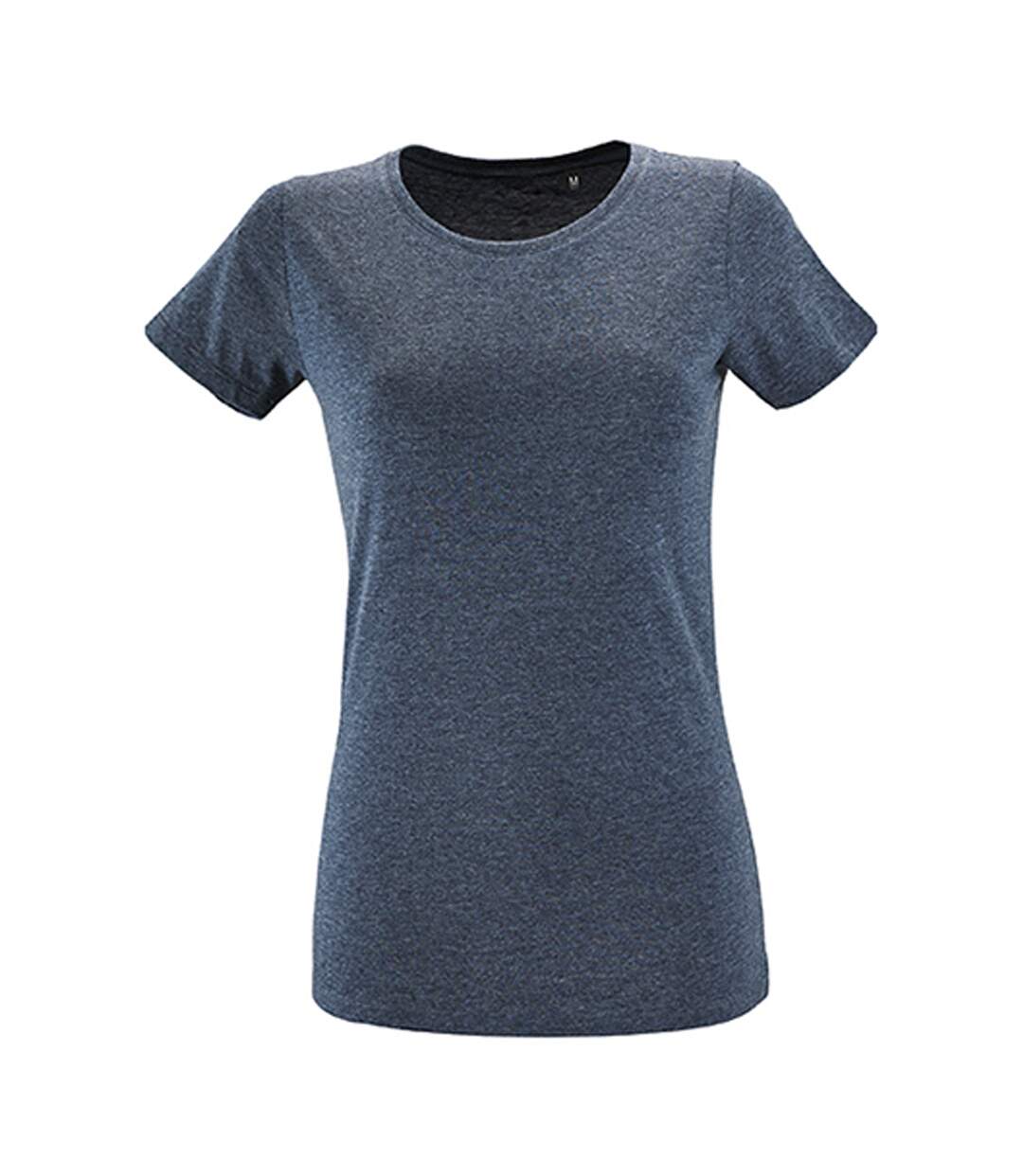 T-shirt Regent Femme Bleu Denim Chiné SOLS-1