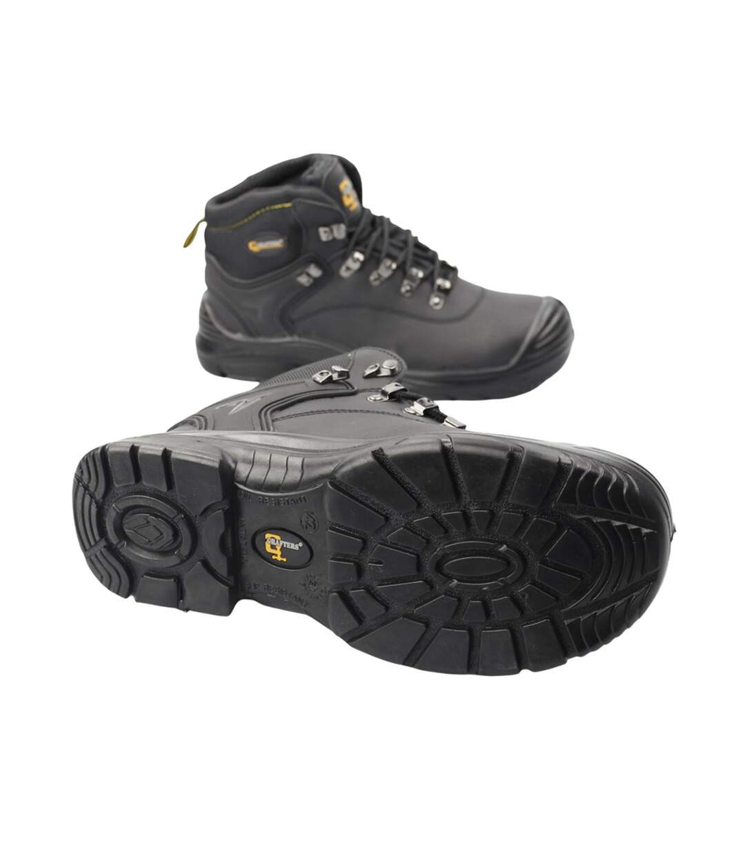 Mens super wide eeee fitting safety boots black Grafters-4