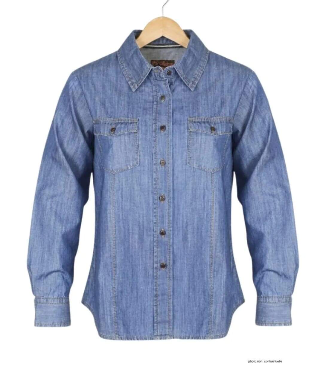 MAYFLOWER LERIDA1 – Chemisier en jean bleu denim pour femme : le confort intemporel au quotidien-2