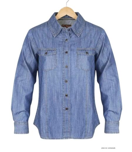 MAYFLOWER LERIDA1 – Chemisier en jean bleu denim pour femme : le confort intemporel au quotidien