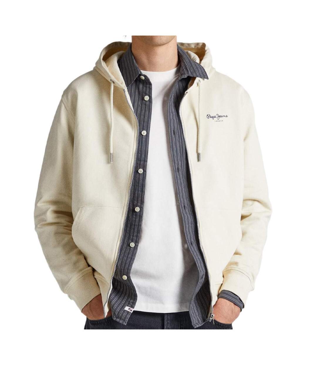 Sweat Zippé Ecru Homme Pepe jeans Edward - L-1