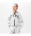 Womens/ladies Applique Logo Cotton Full Zip Hoodie Grey Couture-3