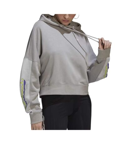 Sweat à Capuche Gris Femme Adidas HF2140 - 38