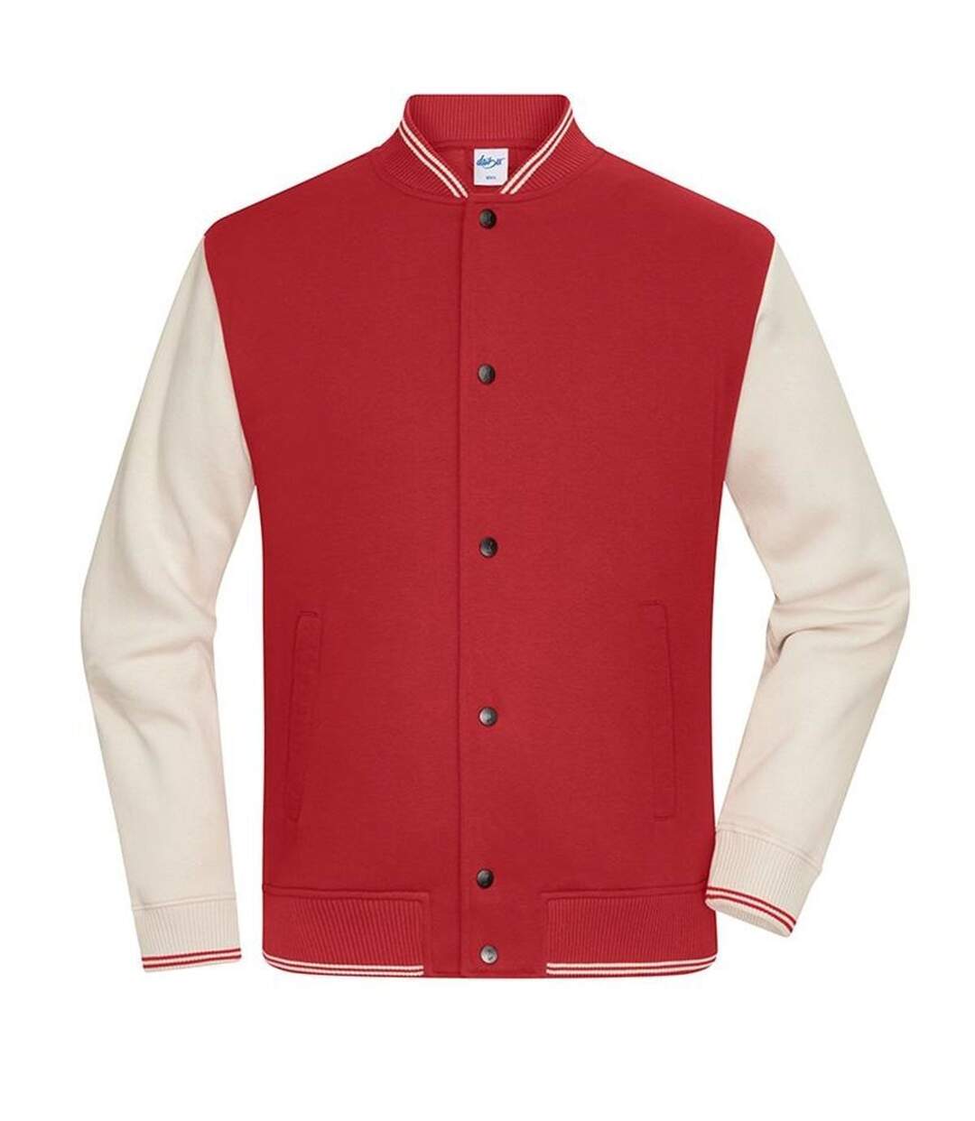 Veste Teddy unisexe - 8044 - rouge carmin et beige grès-1