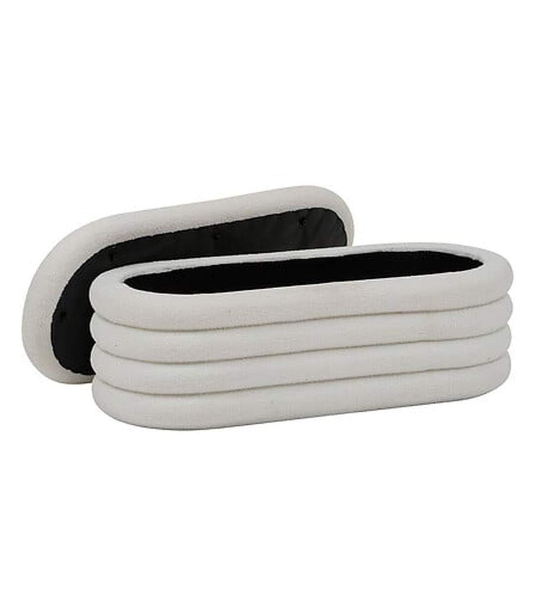 Banc coffre en bouclette GIULIA - Blanc-3