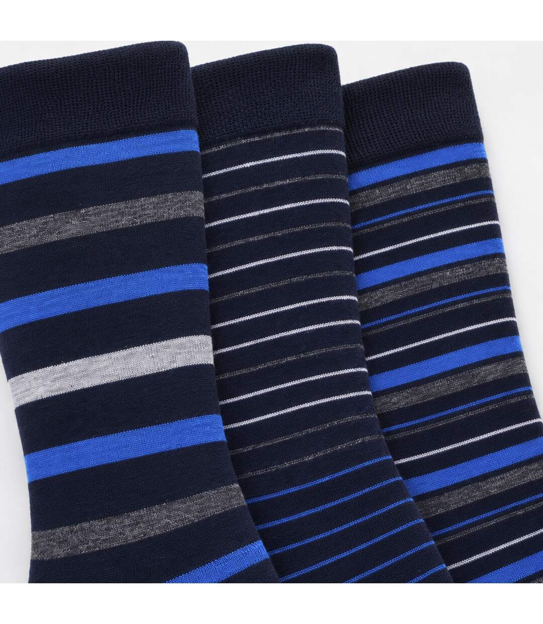 3 Paires Chaussettes Homme Bambou Respirantes-5
