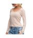 T-shirt manches longues rose à rayures femme superdry striped-1
