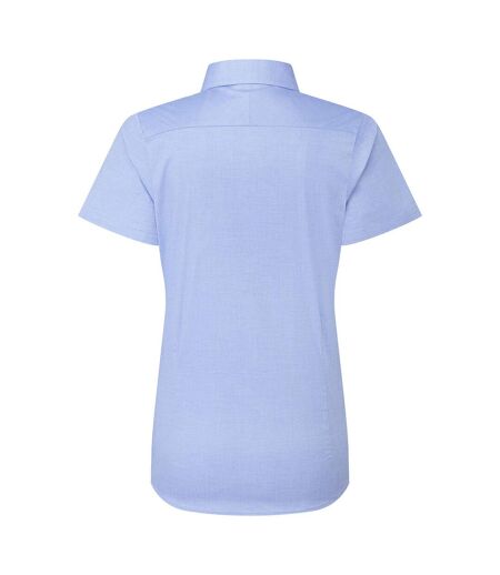 Womens/ladies supreme oxford short-sleeved formal shirt oxford blue Premier
