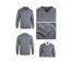 Pull Col V Homme PALAIS3 Gris avec Finitions Chambray-3